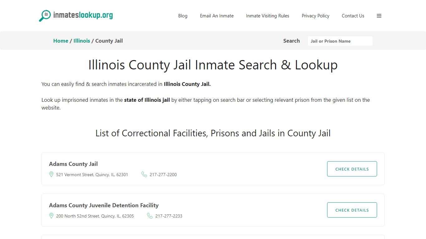 Illinois County Jail Inmate Search & Lookup