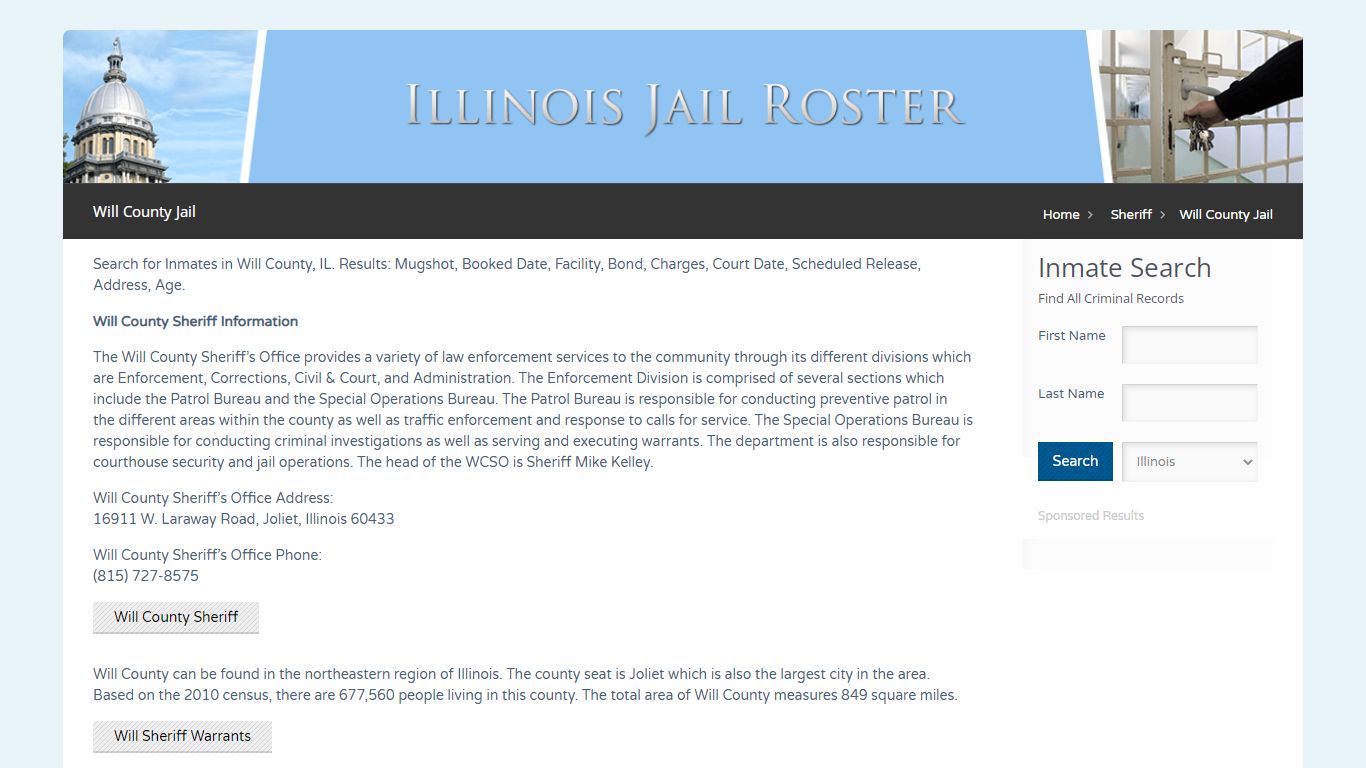 Will County Jail | Jail Roster Search